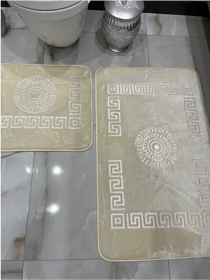 İstinye Halı Yıkanabilir Kaymaz Taban 60 x 100 50 x 60 2'li Banyo Paspası Klozet Takımı