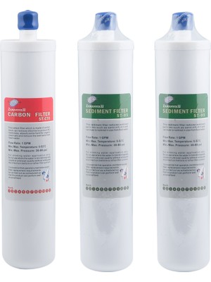 Diperla Zamanyolu Su Arıtma Cihazları Ile Tam Uyumlu 12 Inch Su Arıtma Cihazı Inline Filtre Seti - 3lü Set