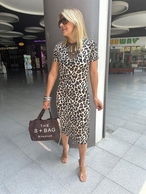 Butik Exvoto Rkh Leopar Fitilli Penye Elbise