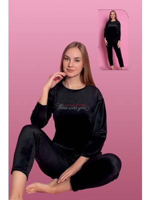 REMSA Kadife Kadın Pijama Takımı 25500-94 Siyah