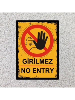 Çılgıntrend Girilmez No Entry Retro Vintage Ahşap Poster