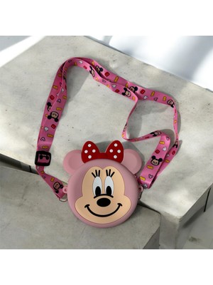 Chipper Mickey Mouse Kız Çocuk Silikon Çanta Pembe Model 201