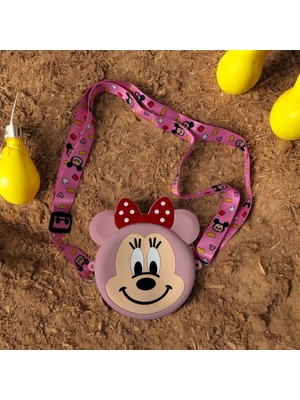 Chipper Mickey Mouse Kız Çocuk Silikon Çanta Pembe Model 201