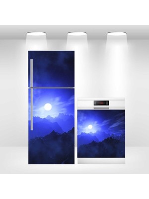 Buzdolabı ve Bulaşık Makinesi Kapak Kendinden Yapışkanlı Folyo Kaplama Gökyüzü Ay
