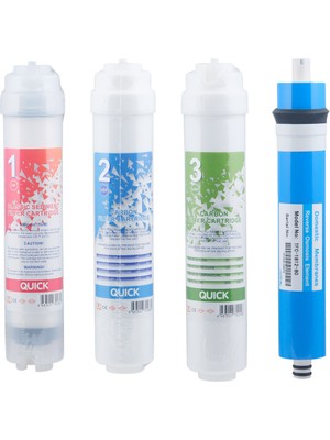 Diperla Bms Su Arıtma Cihazları Ile Tam Uyumlu Küçük Quick Filtre Seti - Membranlı 4lü Set