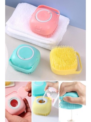 Yumuşak Dokuya Sahip Şampuan Hazneli Banyo Lifi Banyo Kesesi Sırt Kesesi Hazneli Silikon Kese Lif