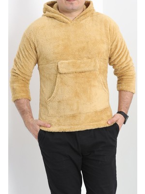 Kanguru Cep Kapşonlu Peluş Sweat Camel - 9062.1153.