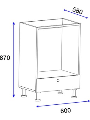 Ucuz Al Aztek Ayaklı Akastre Fırın Dolabı - Beyaz