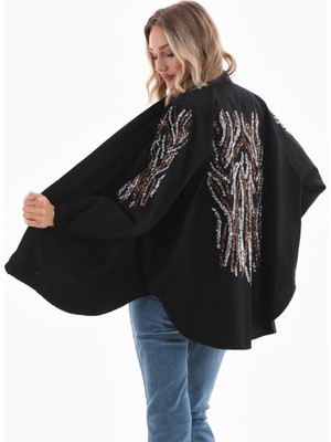 Nakışlı Denim Kimono