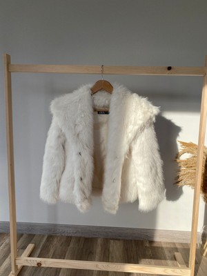 Zr Yumoş Astarlı Premium Beyaz Kadın Kürk