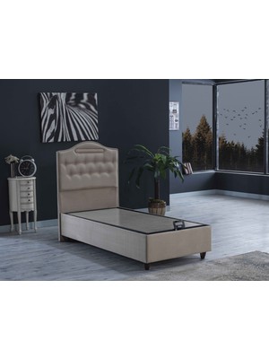 Ipek Mobilya Nima Ikili Set (Baza+Başlık) Tek Kişilik (Bej) 120X200