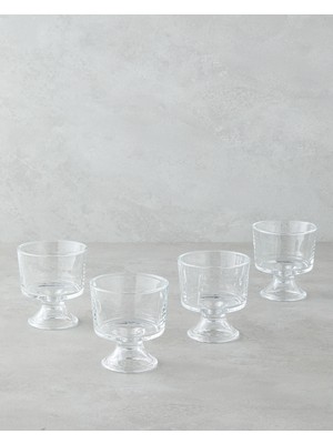 English Home Mae Cam 4'lü Cup - Dondurma Kasesi 270 ml Şeffaf