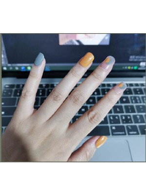 Vivid Charm 24'lü Yeşil - Sarı Pastel Renk Tasarımlı Takma Tırnak Seti - Protez Tırnak Seti