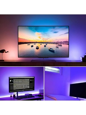 Cata CT-4566 Rgb Tv Televziyon Arkası LED Şerit Set 3 Metre Aydınlatma Işık Kumandalı USB Girişli