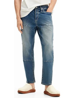 Desigual Normal Bel Normal Erkek Denim Pantolon Desigual 24WMDD06 Denim Pantolon