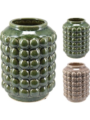 Boyner Evde Vazo Baloncluklu Yesil Bej 19CM 2ASS.