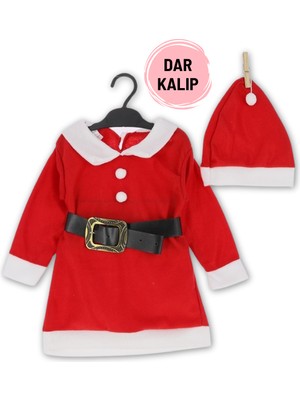 Modan Güzel Kız Çocuk Yılbaşı Noel Elbise Kostüm
