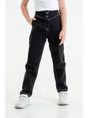 Kız Çocuk Korsajlı Kot Pantolon G2133