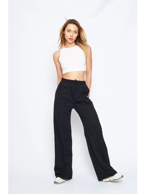 Lesa Wear Kadın Nervürlü Palazzo Pantolon Yüksek Bel Rahat Oversize Kesim Düz Tasarım