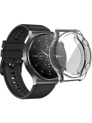 Dmay Huawei Watch Gt2 Pro Uyumlu  Silikon Ekran ve Kasa Koruyucu Kılıf