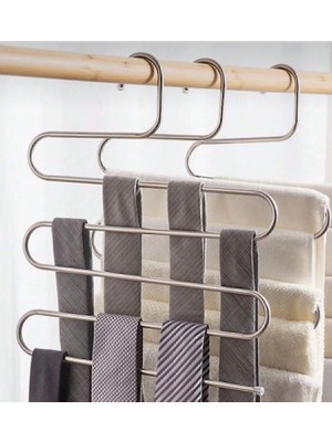 Metal 5 Katlı Dolap Içi Çok Kullanışlı Askılık, 4 Adet