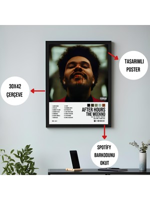 Orenda Art The Weeknd - After Hours Albüm / Çerçeveli Poster Tablo