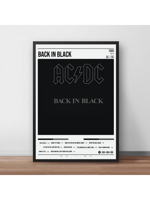 Orenda Art Ac / Dc - Back In Black Albüm / Çerçeveli Poster Tablo