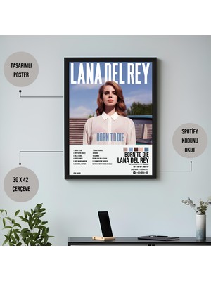 Orenda Art Lana Del Rey - Born To Die Albüm / Çerçeveli Poster Tablo