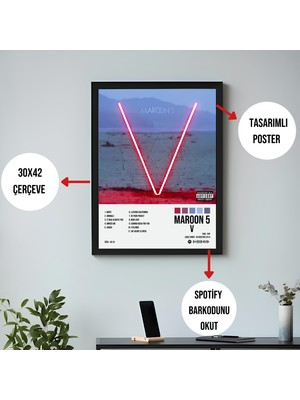 Orenda Art Maroon 5 - V Albüm / Çerçeveli Poster Tablo