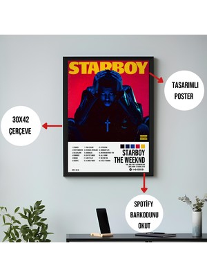 Orenda Art The Weeknd - Starboy / Çerçeveli Poster Tablo