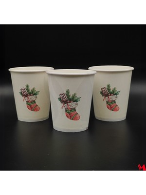 M Cup Yılbaşı Temalı Karton Bardak 50 Adet - Noel Büyüsü