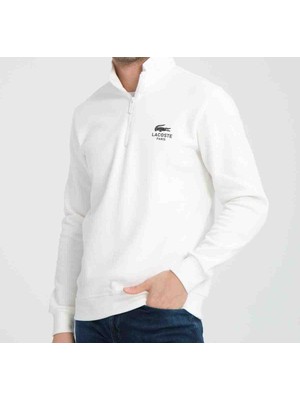 Lacoste Basıc Ekru Yarım Fermuar Regular Fit