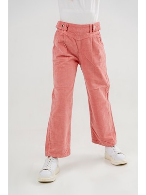 Kız Çocuk Pilili Bel Detaylı Şönil Pantolon G2527