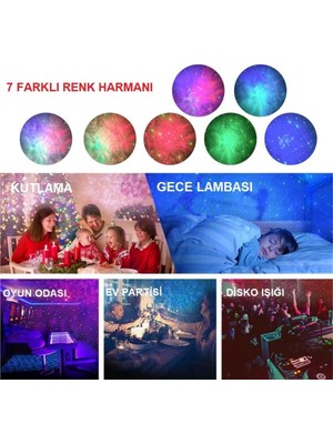 World Of The World Lazer Gala x y Yıldızlı Gökyüzü Projektör Gece Lambası