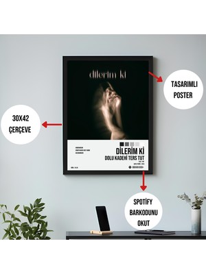 Orenda Art Dolu Kadehi Ters Tut - Dilerim Ki Çerçeveli Poster Tablo