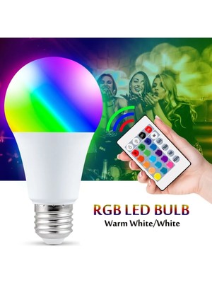 Yeni 220V Rgb Ampul 16 Renk Kısılabilir Ev Dekorasyon Rengarenk Lamba E27 Sihirli Ampuller