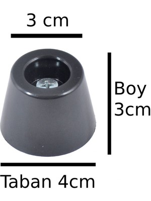 X-Perk Masa Sandalye Koltuk Kanepe Kitaplık Ünite Ayak Yükseltici Plastik Konik Ayak Boy 3 cm Çap 3-4 cm