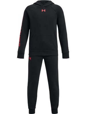 Under Armour Düz Siyah Erkek Çocuk Eşofman Takımı 1379802-002-UA Rival Fleece Suit