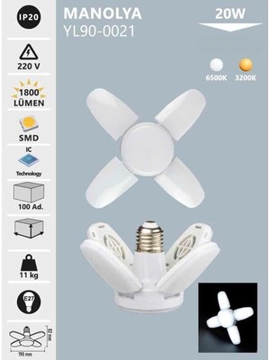 Noas 20W LED Ampul Papatya Manolya