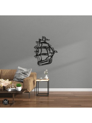 NR Dizayn Yelkenli Gemi Dekoratif Metal Tablo