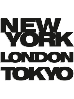 NR Dizayn New York ,tokyo , London Dekoratif Metal Tablo