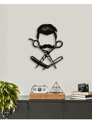 NR Dizayn Berber Dekoratif Metal Duvar Tablosu