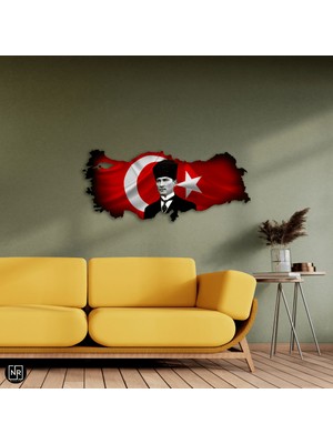 NR Dizayn Atatürk Portresi Dekoratif Metal Tablo