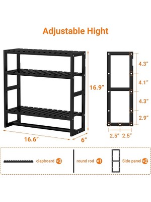 Comfy Haven Siyah Ayarlanabilir Bambu Havlu Askısı Mutfak Oturma Odası Banyo Rafları Şampuan Yüzen Raf Duvar Duş Tutucu (Yurt Dışından)