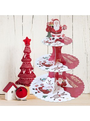 Comfy Haven 3 Katlı Noel Noel Cupcake Pasta Standı Tutucu (Yurt Dışından)