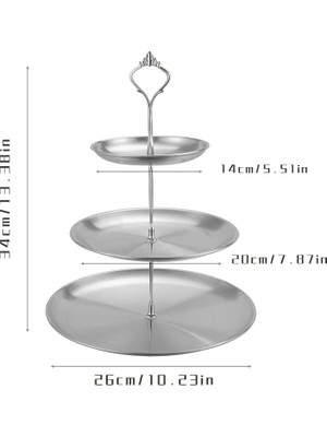 Comfy Haven 3 Katlı Gümüş Paslanmaz Çelik Pasta Sergileme Standı Doğum Günü Partisi Düğün Süslemeleri Için (Yurt Dışından)
