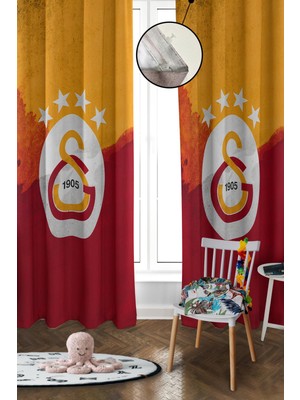 Doruklar Home Collection Dijital Baskı Yıkanabilir Modern Desenli 2 Kanat Bebek ve Çocuk Odası Fon Perdesi