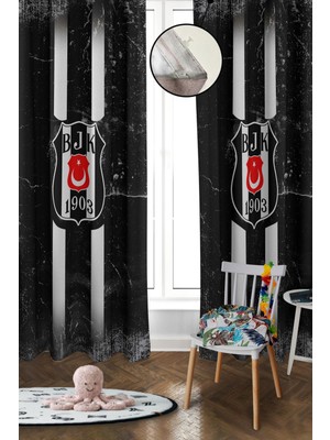 Doruklar Home Collection Dijital Baskı Yıkanabilir Modern Desenli 2 Kanat Bebek ve Çocuk Odası Fon Perdesi