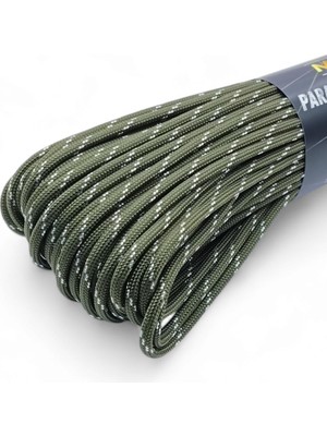 Mg Ropes Polyester Paracord Ip 4 mm Haki Beyaz Desenli Renk 30 Metre