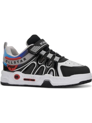 Nstil Günlük Erkek Kız Çocuk Sneaker Rugan Lastik Bağcıklı Cırtlı Oval Burunlu Spor Ayakkabı 020